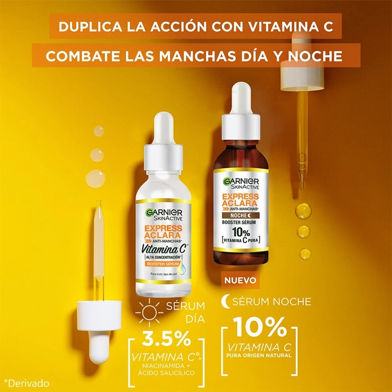 PACK GARNIER RUTINA ANTIMANCHAS SÉRUM DÍA 30 ML + NOCHE 30 ML - 4