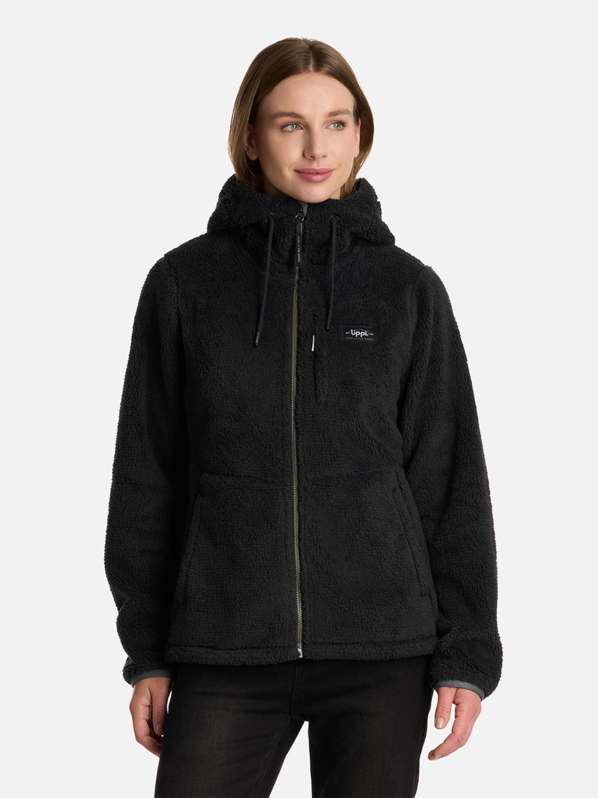 POLAR MUJER LIPPI BEAR SHAGGY NEGRO PRO HOODY - 1