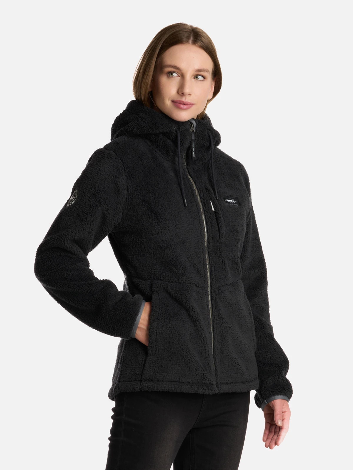 POLAR MUJER LIPPI BEAR SHAGGY NEGRO PRO HOODY - 2