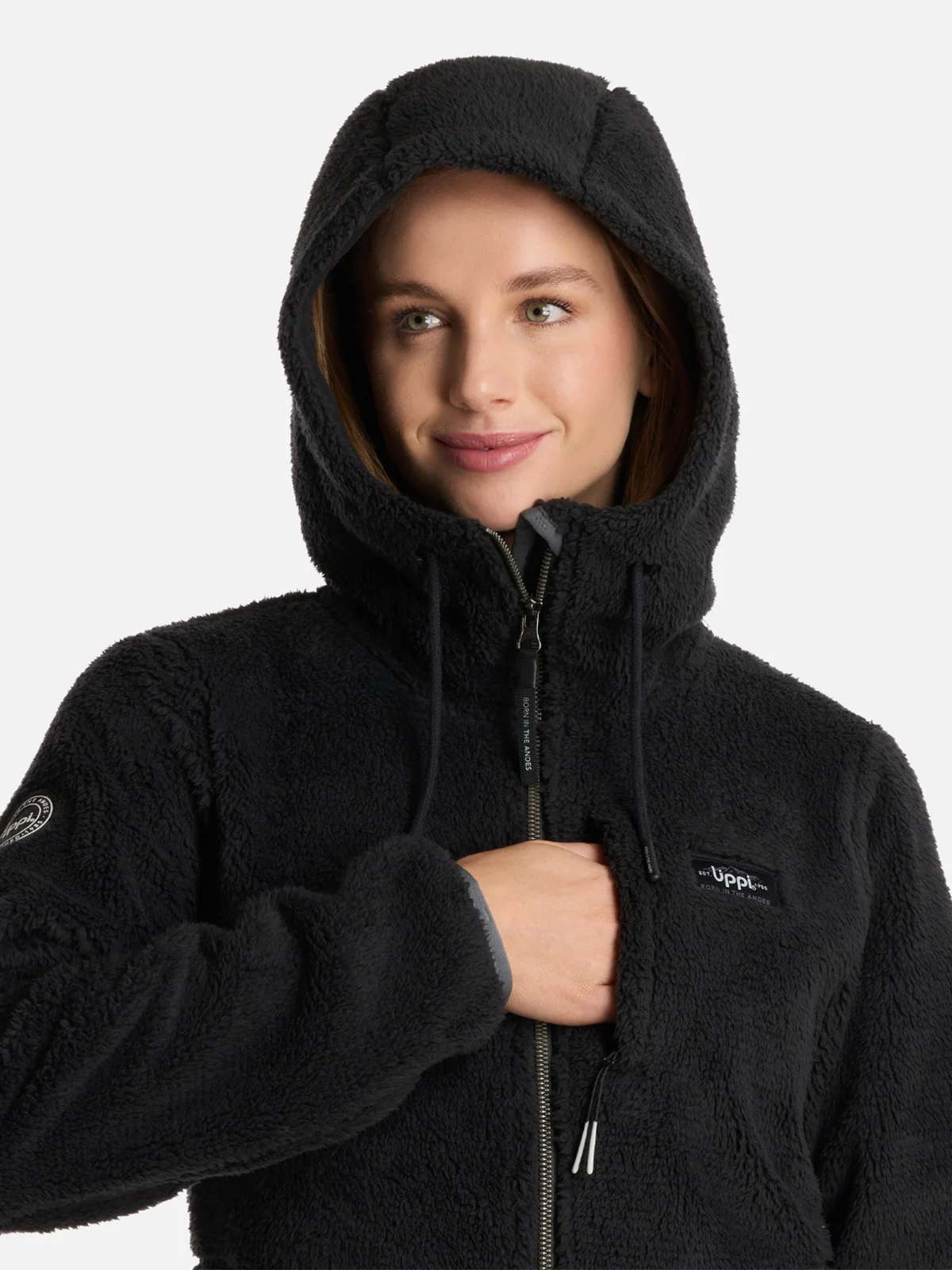 POLAR MUJER LIPPI BEAR SHAGGY NEGRO PRO HOODY - 4