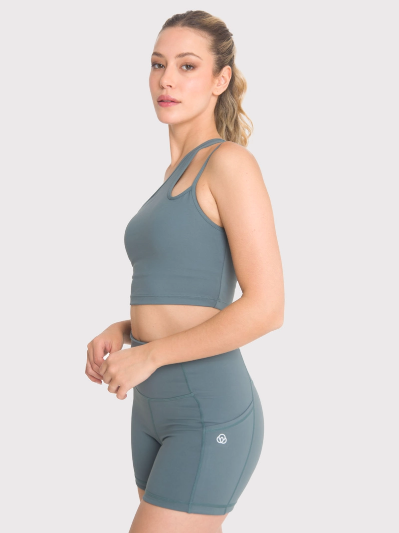 CROP DEPORTIVO MUJER BODY & SOUL 29002175 VERDE ONE SHOULDER - 2