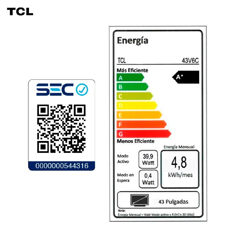 SMART TV TCL LED 4K UHD 43” 43V6C - 13