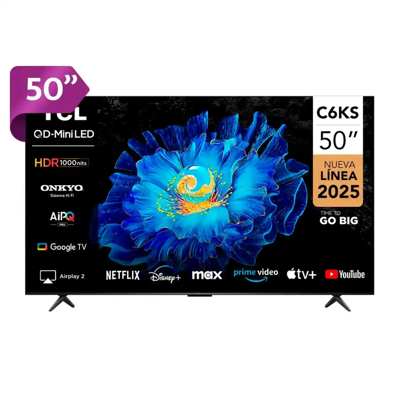 SMART TV TCL QLED 4K UHD 50” 50C6KS - 1