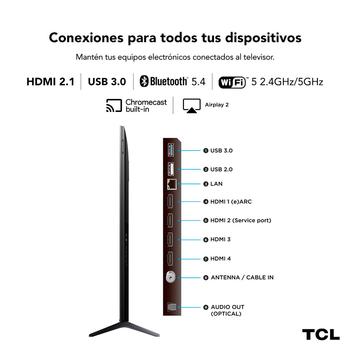SMART TV TCL QLED 4K UHD 50” 50C6KS - 8