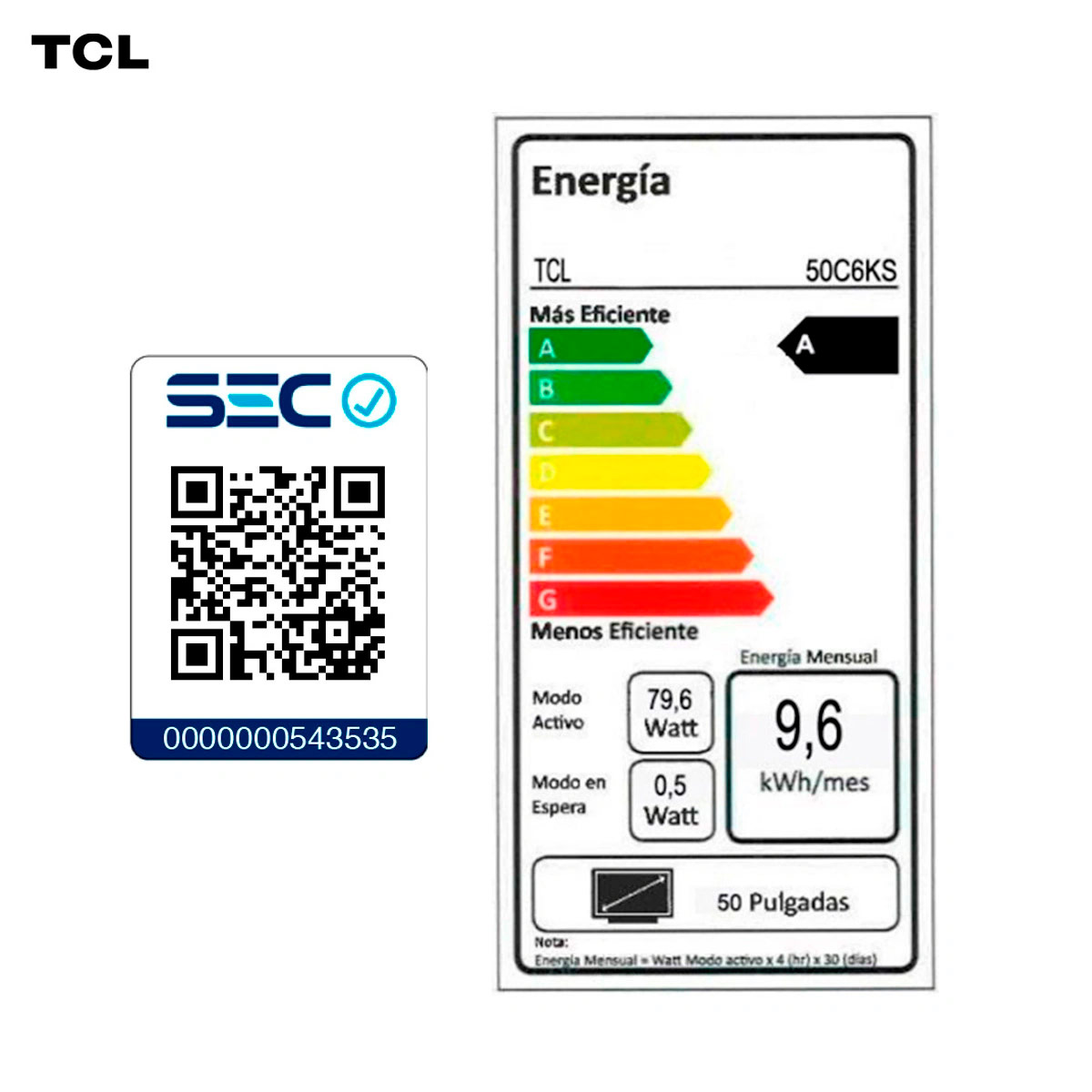 SMART TV TCL QLED 4K UHD 50” 50C6KS - 10