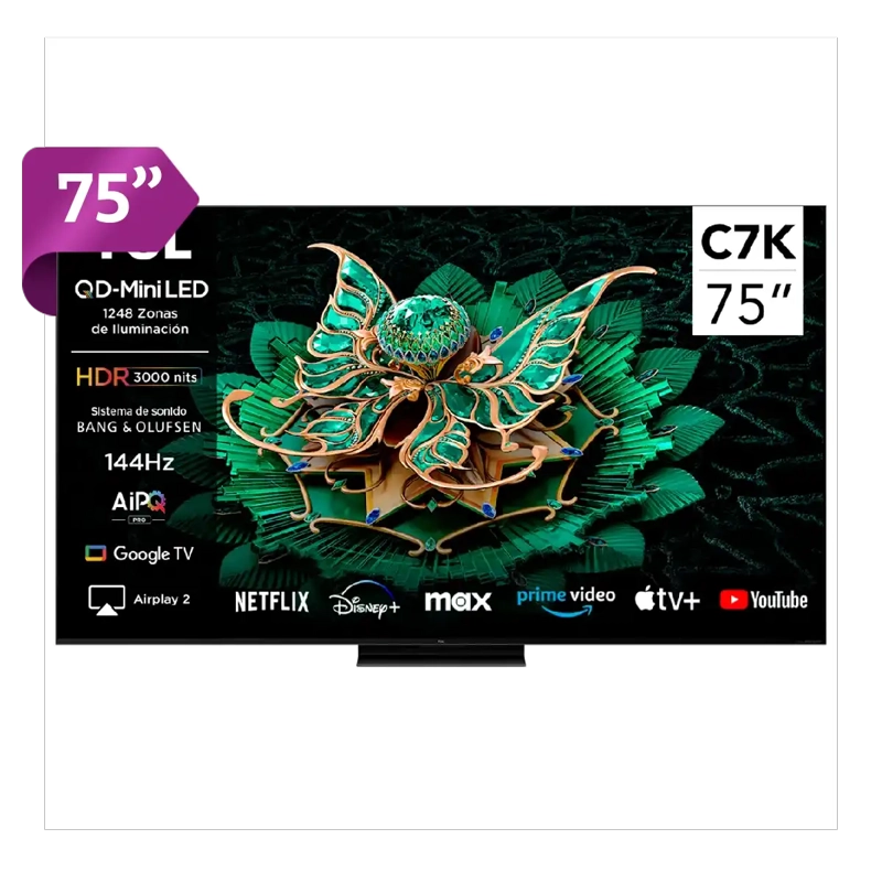 SMART TV TCL QLED 4K UHD 75” 75C7K - 1