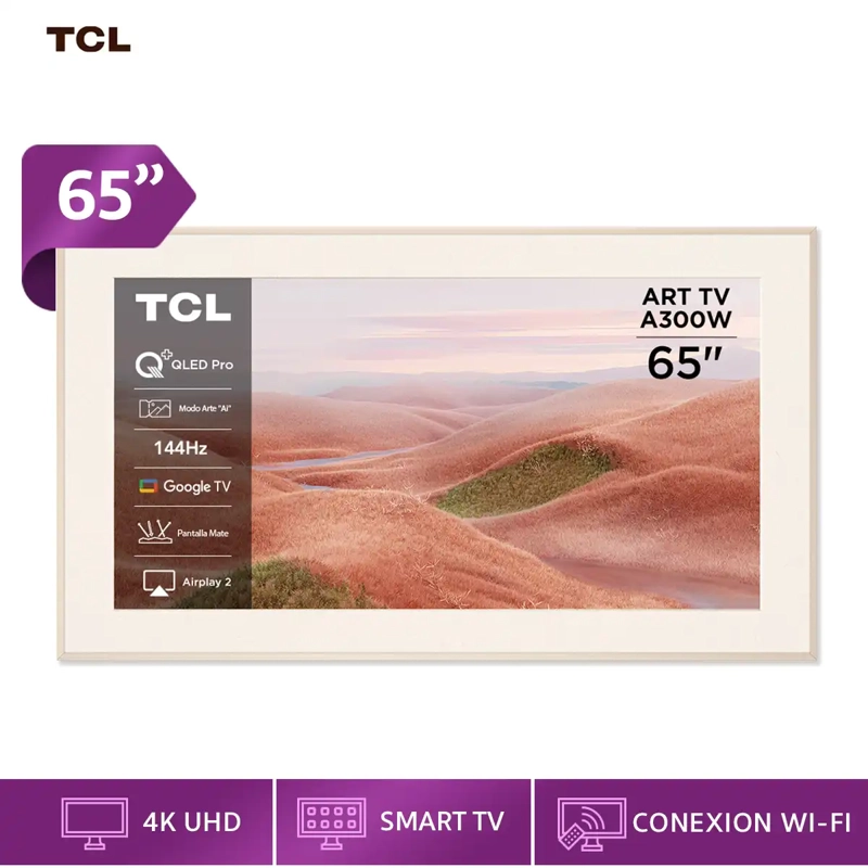 TCL 65A300W アートテレビ 65型 A300W 4K 別売りスタンド付 SMART TV ART TCL QLED 4K UHD 65” 65A300W