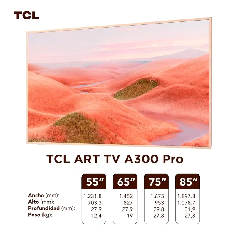 SMART TV ART TCL QLED 4K UHD 85” 85A300 PRO + SOUNDBAR + SUBWOOFER - 14