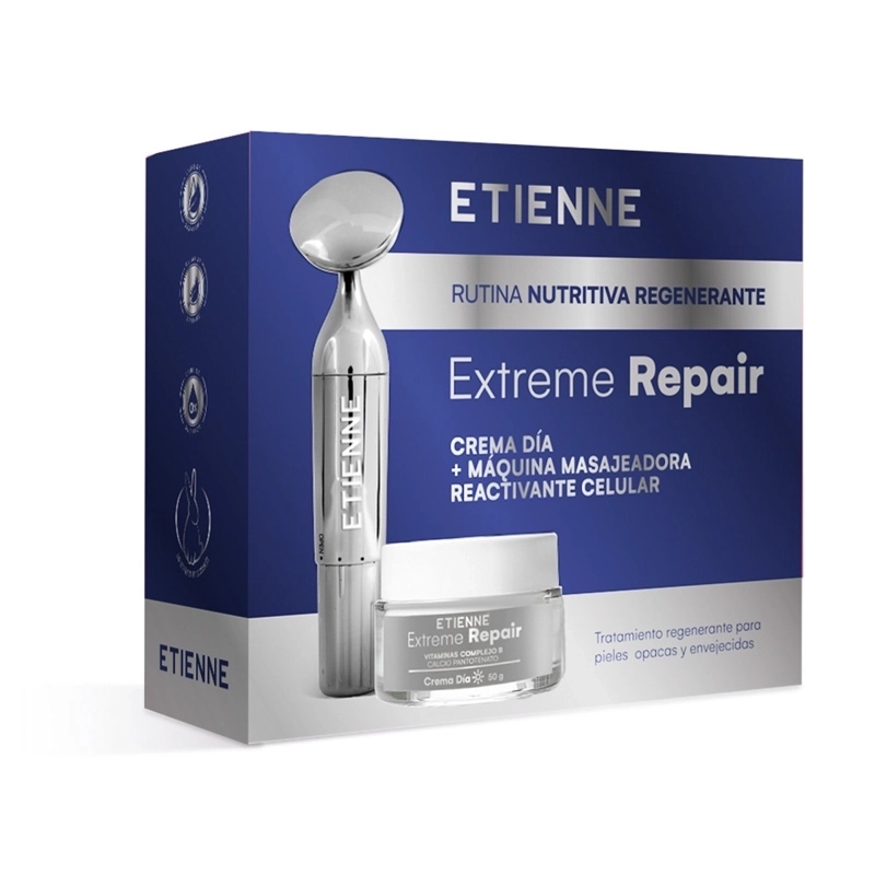 HIDRATANTE ROSTRO ETIENNE EXTREME REPAIR DÍA 50G + MASAJEADOR FACIAL - 1