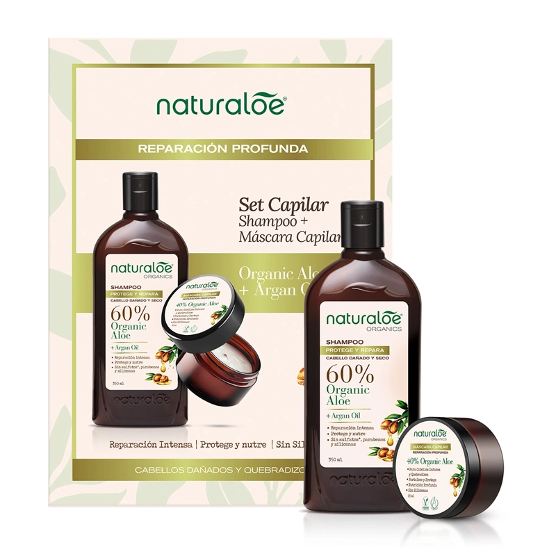 SET CABELLO NATURALOE DAÑADO SHAMPOO 350 ML + MÁSCARA REPARADORA 90 ML - 1
