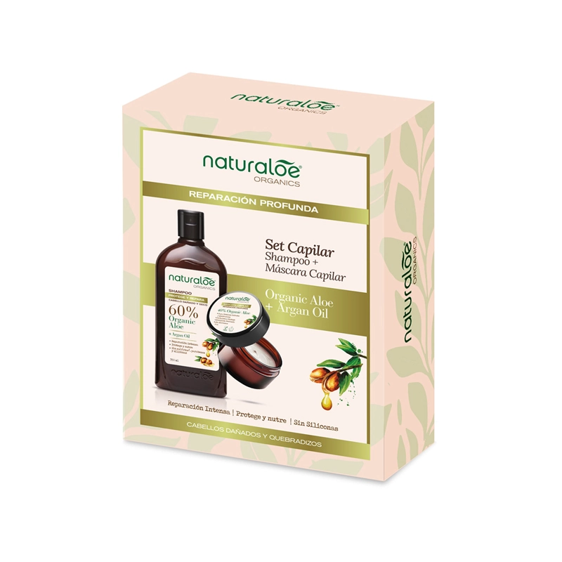 SET CABELLO NATURALOE DAÑADO SHAMPOO 350 ML + MÁSCARA REPARADORA 90 ML - 2