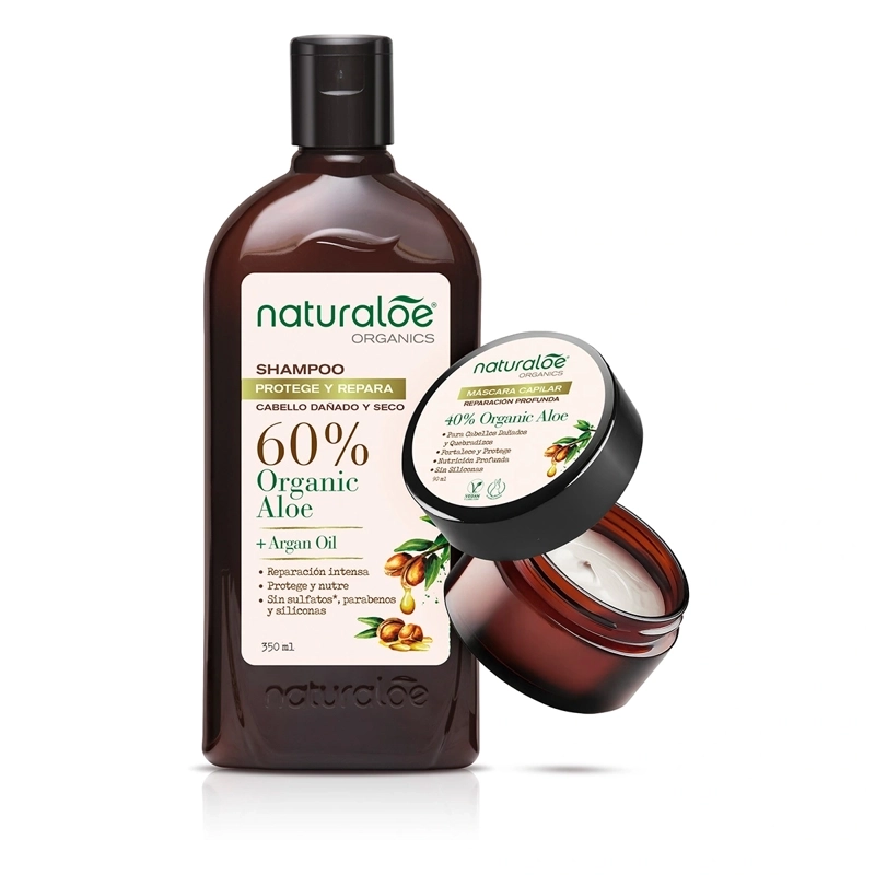 SET CABELLO NATURALOE DAÑADO SHAMPOO 350 ML + MÁSCARA REPARADORA 90 ML - 3