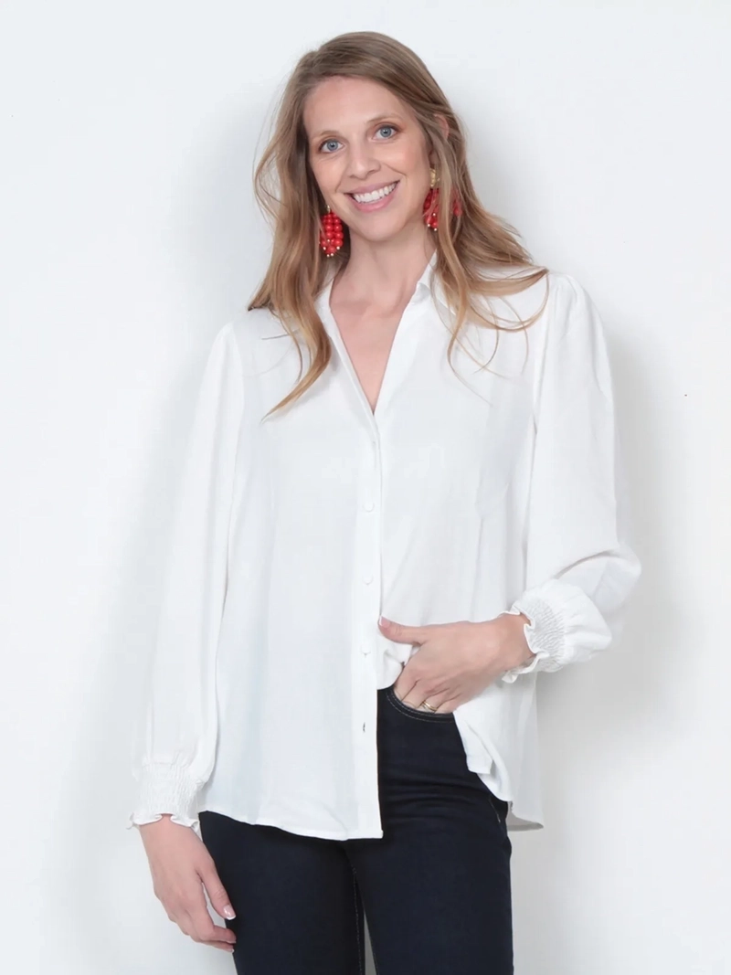BLUSA MUJER WADOS MANGA LARGA ABOTONADA ELEGANTE - 2