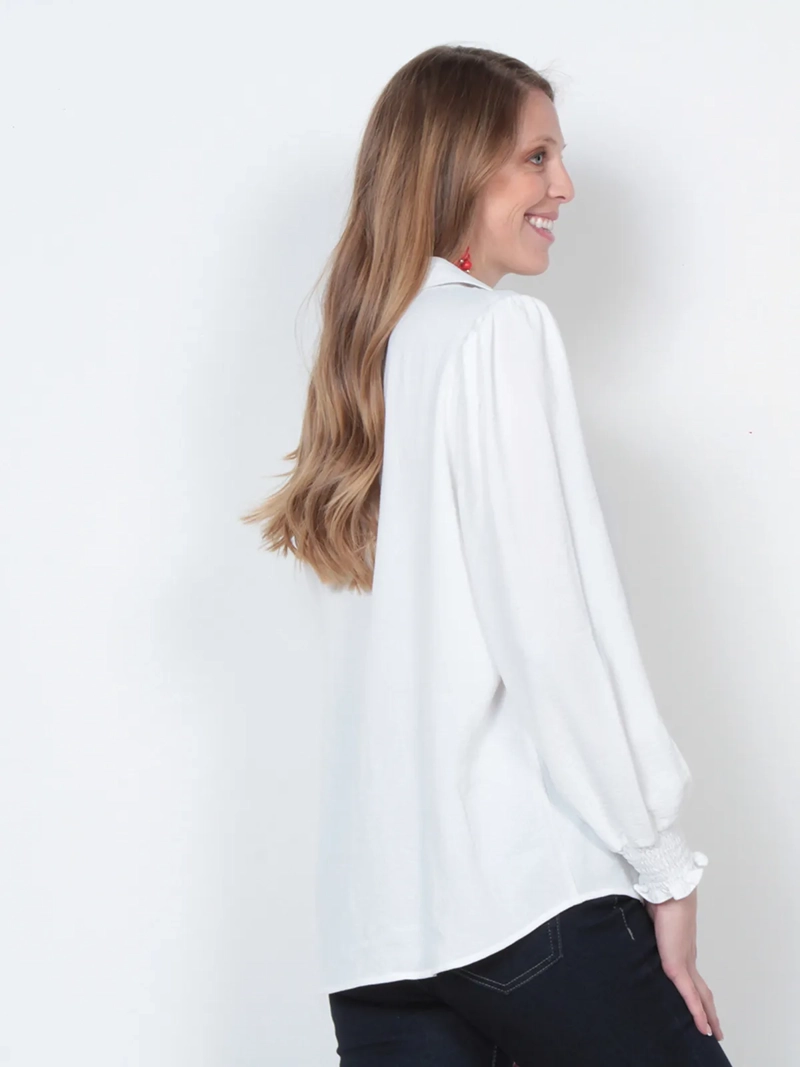 BLUSA MUJER WADOS MANGA LARGA ABOTONADA ELEGANTE - 4