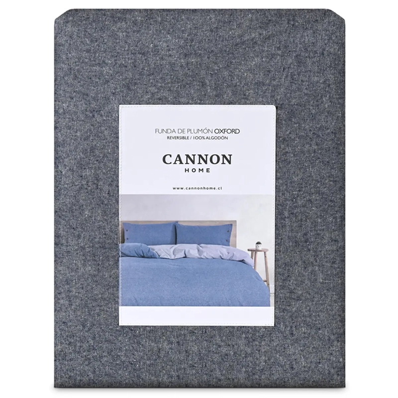 FUNDA PLUMÓN CANNON 220 X 160 CM ALGODÓN 1.5 PLAZAS AZUL - 5