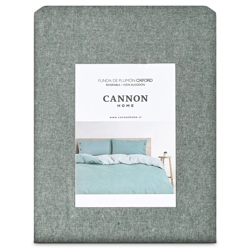 FUNDA PLUMÓN CANNON 220 X 160 CM ALGODÓN 1.5 PLAZAS VERDE - 5