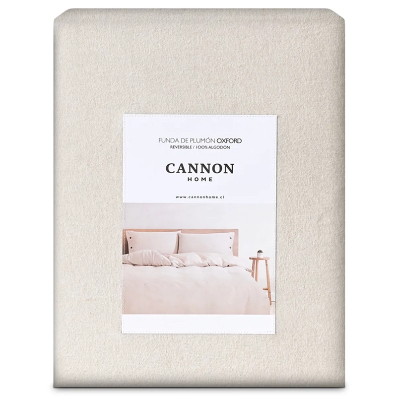 FUNDA PLUMÓN CANNON 220 X 220 CM ALGODÓN 2PL BEIGE - 5