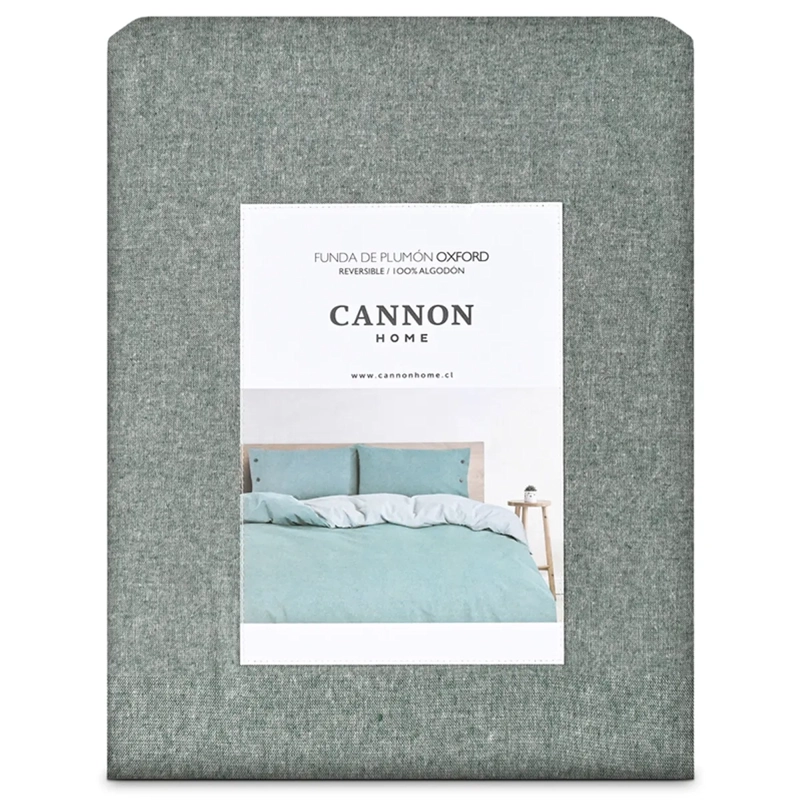 FUNDA PLUMÓN CANNON 220 X 220 CM ALGODÓN 2 PLAZAS VERDE - 5