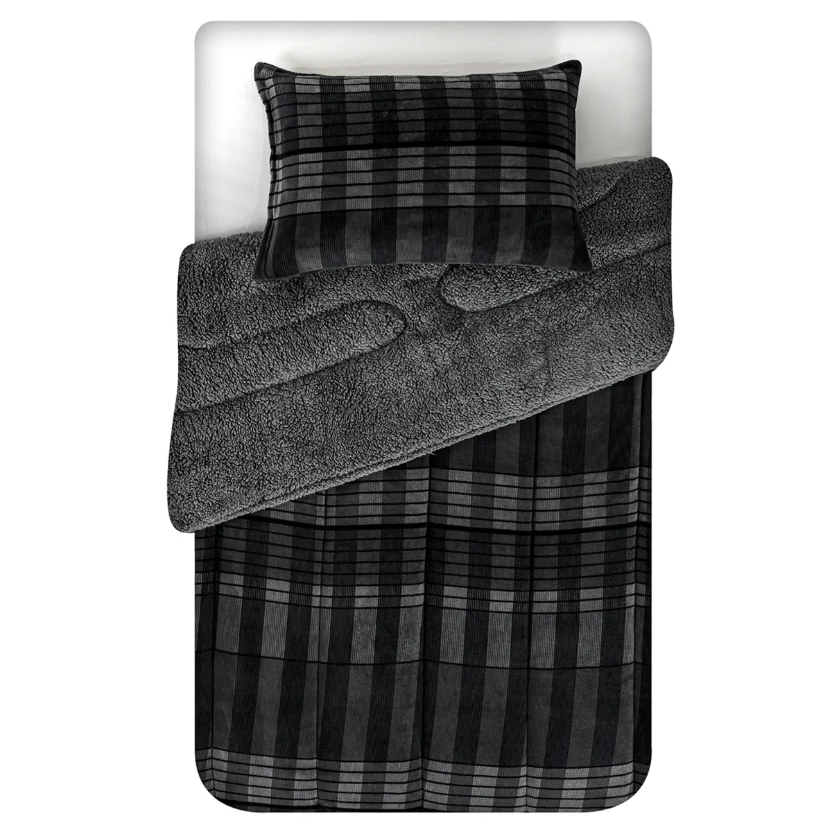 PLUMÓN AMERICAN FAMILY ESCOCIA 1.5PL MICROFIBRA MULTICOLOR SHERPA - 4