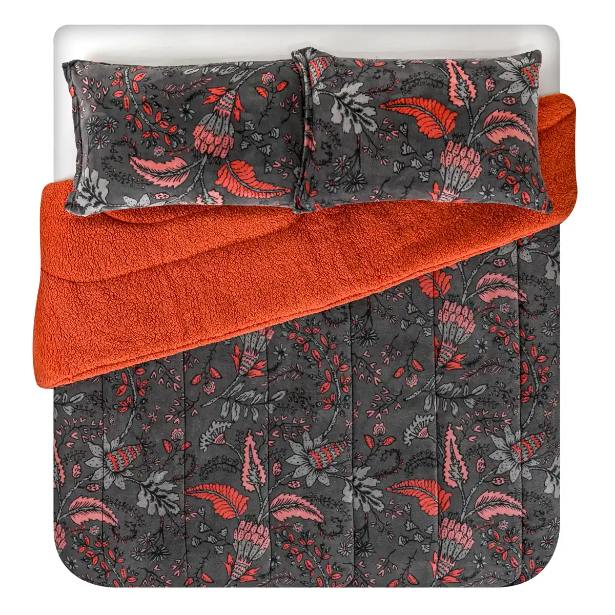 PLUMÓN AMERICAN FAMILY FLORIPA 2 PLAZAS MICROFIBRA MULTICOLOR SHERPA - 4