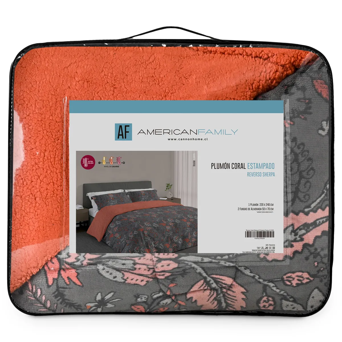 PLUMÓN AMERICAN FAMILY FLORIPA 2 PLAZAS MICROFIBRA MULTICOLOR SHERPA - 6