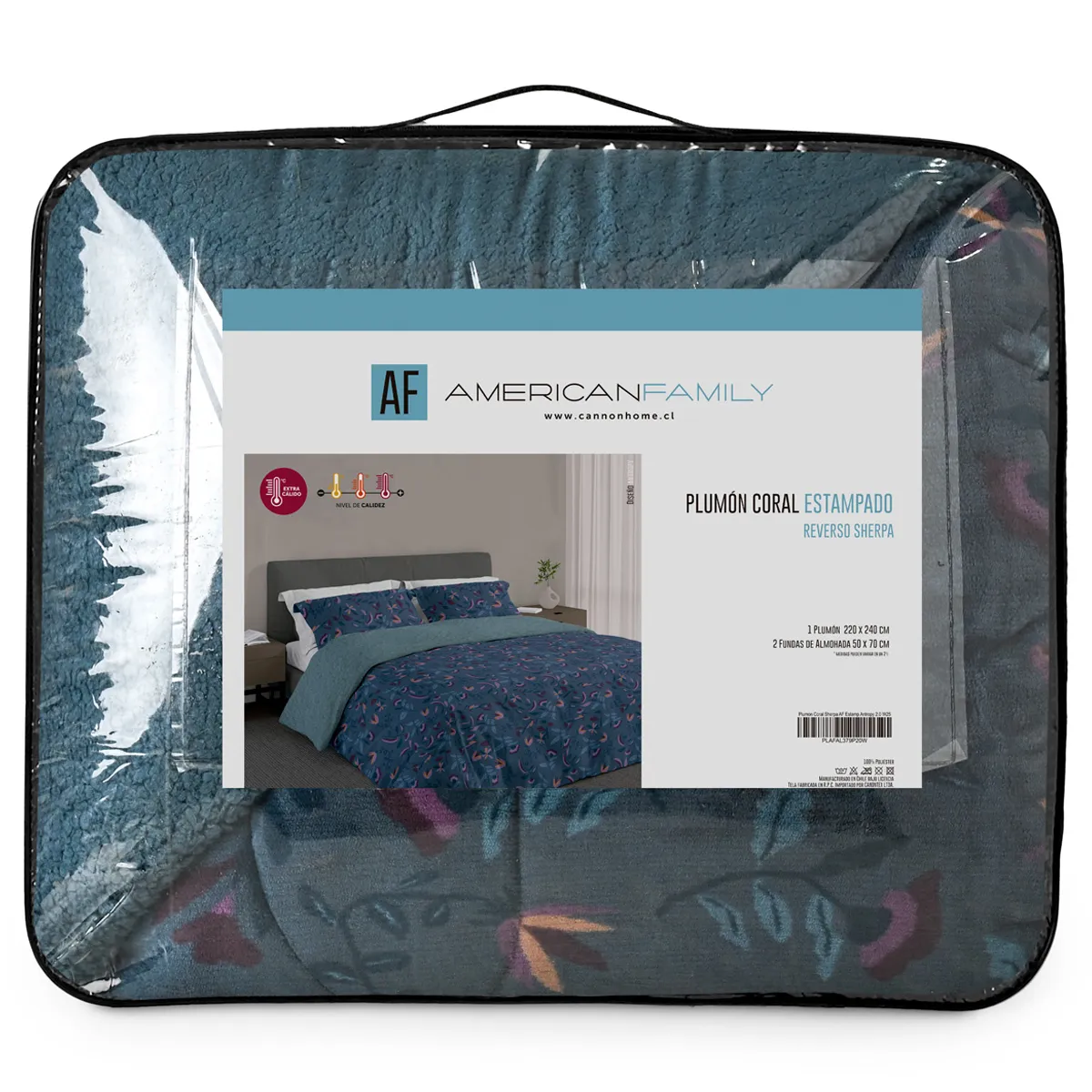 PLUMÓN AMERICAN FAMILY ANTROPY KING MICROFIBRA MULTICOLOR SHERPA - 6