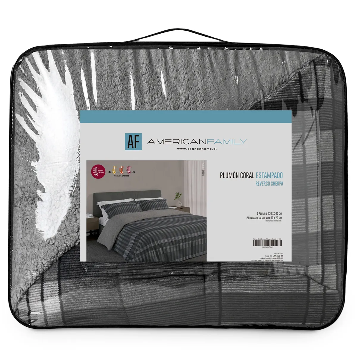 PLUMÓN AMERICAN FAMILY ESCOCIA KING MICROFIBRA MULTICOLOR SHERPA - 6
