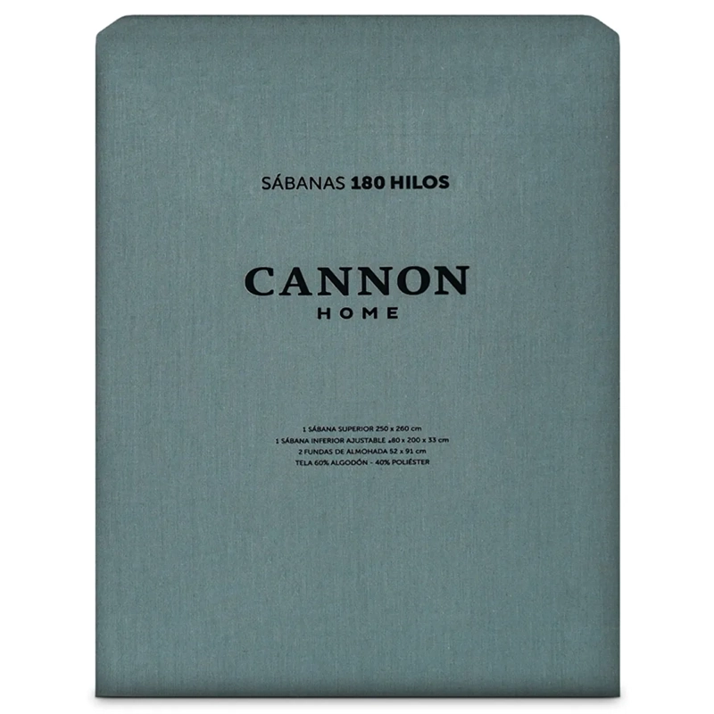 JUEGO DE SÁBANAS CANNON 1.5PL 180 HILOS TURQUESA LISO - 4