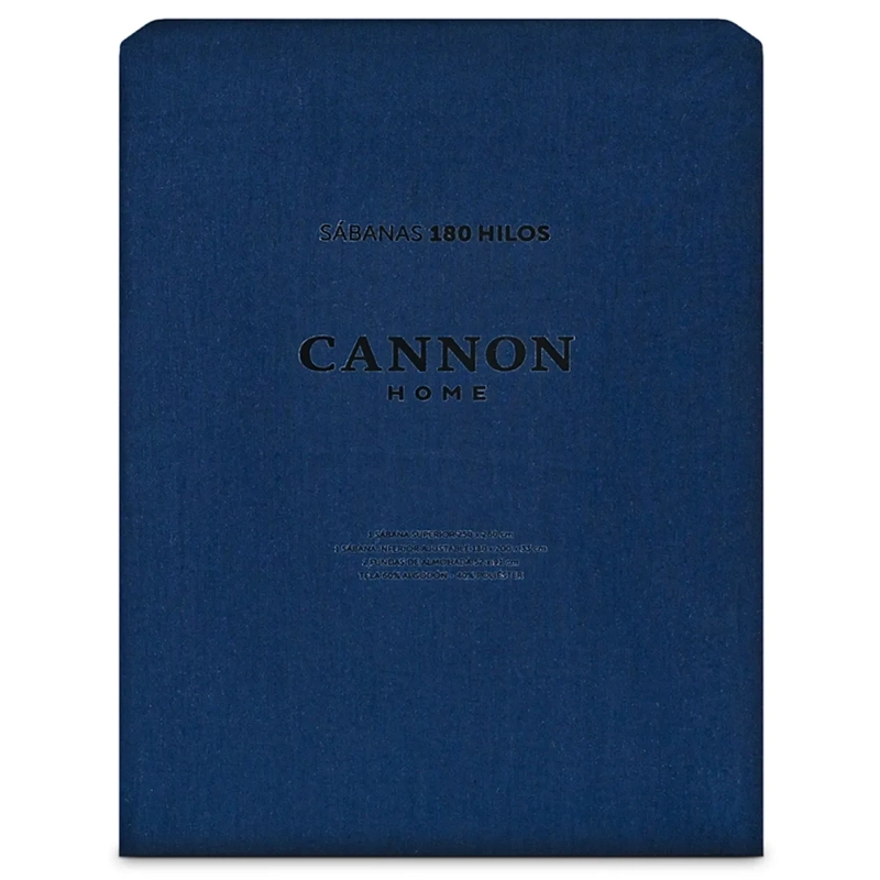 JUEGO DE SÁBANAS CANNON KING 180 HILOS AZUL MARINO LISO - 4