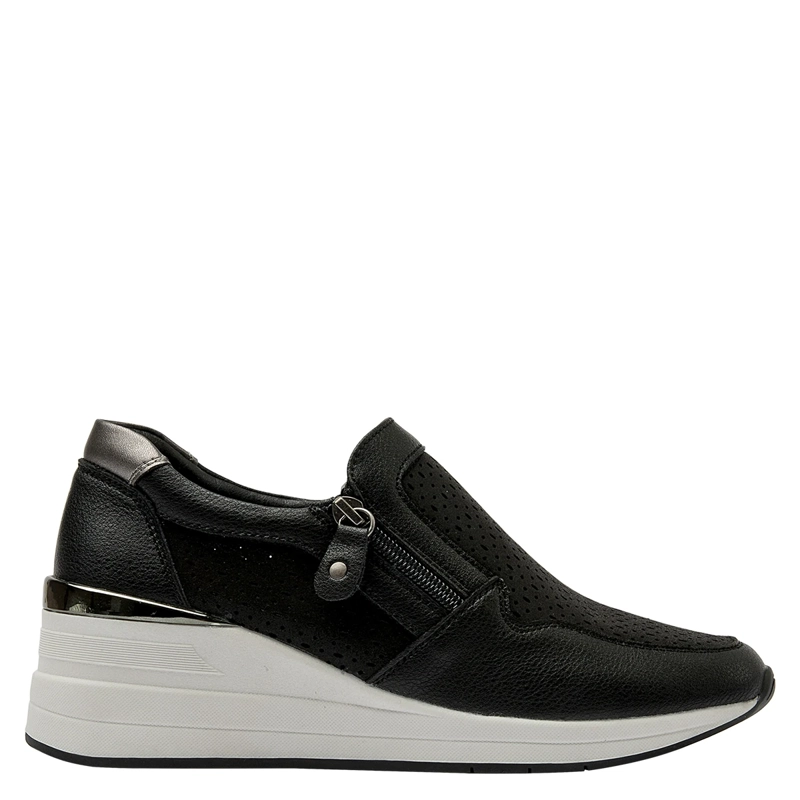 ZAPATILLAS MUJER CARRANO CASUALES NEGRO CRM0152 CUERO - 1
