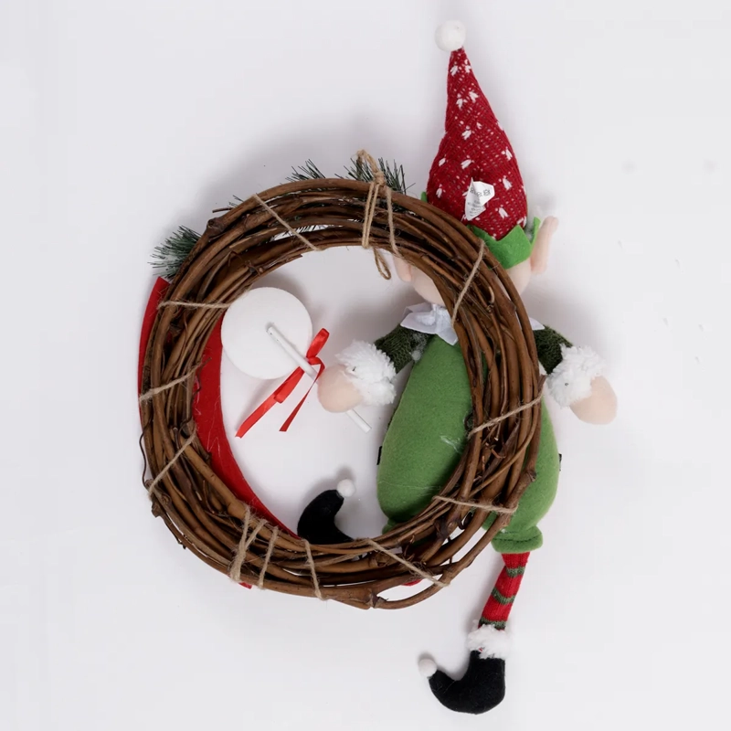 CORONA DE NAVIDAD RIPLEY HOME DUENDE NIÑO ROJO - 2