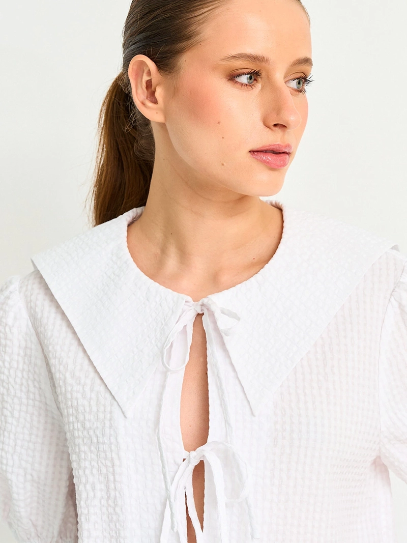 BLUSA MUJER MARQUIS ALGODÓN LAZOS - 3