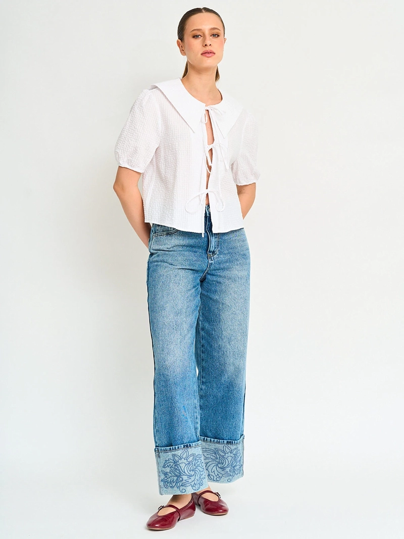 BLUSA MUJER MARQUIS ALGODÓN LAZOS - 4