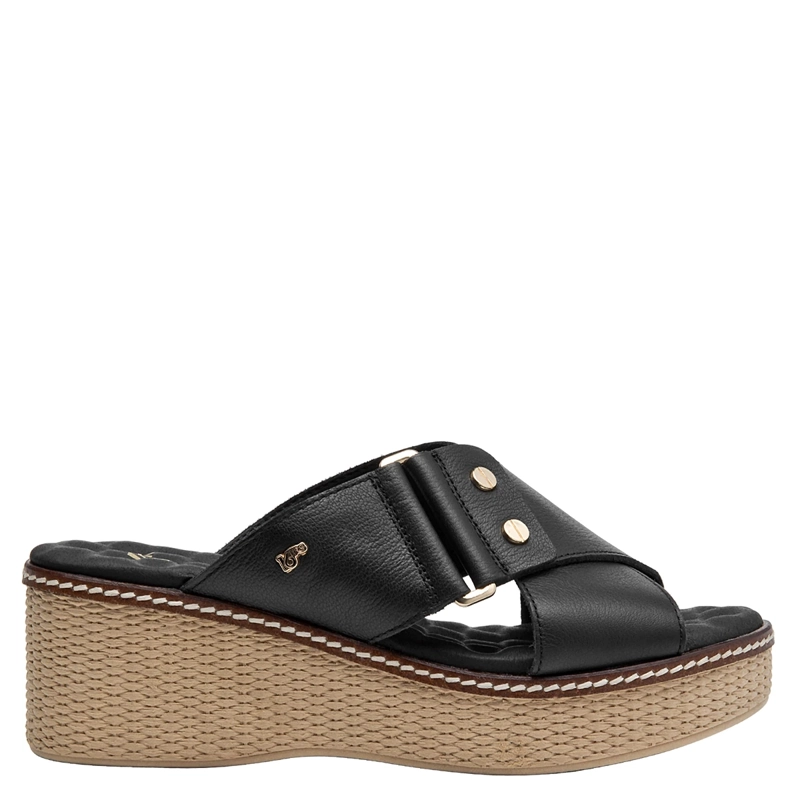 SANDALIAS MUJER 16 HRS NEGRO 16M0082 CUERO - 1