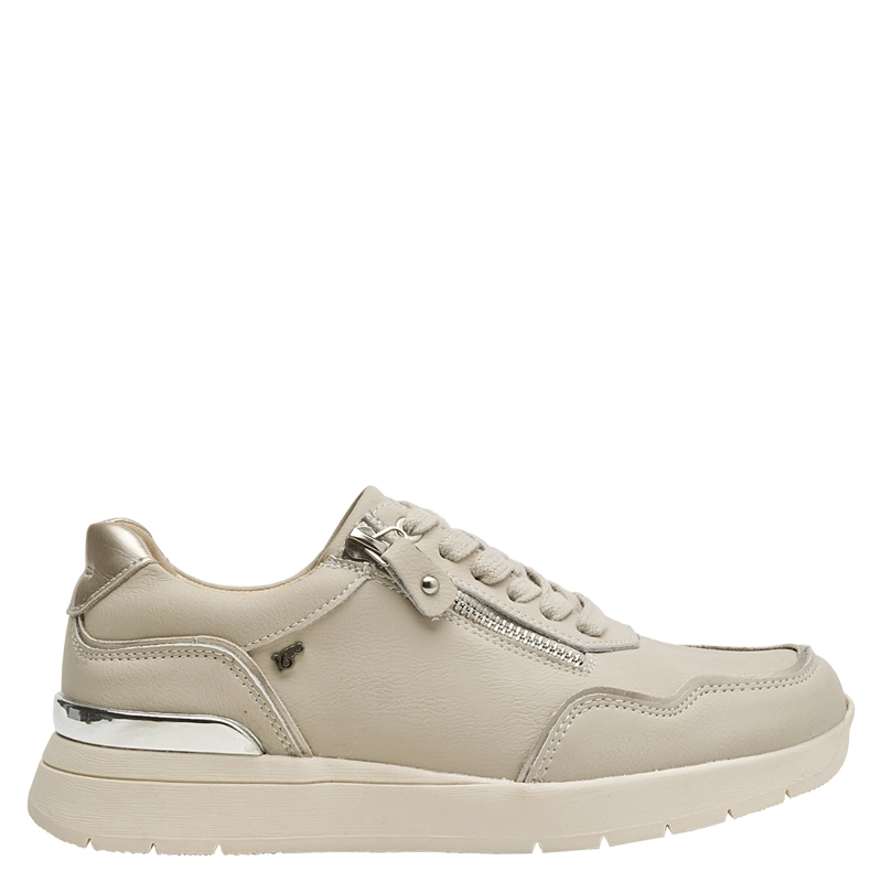 ZAPATILLAS MUJER 16 HRS CASUALES BEIGE 16M0080 CUERO - 1