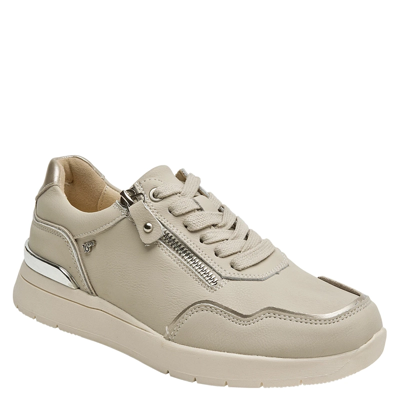 ZAPATILLAS MUJER 16 HRS CASUALES BEIGE 16M0080 CUERO - 2