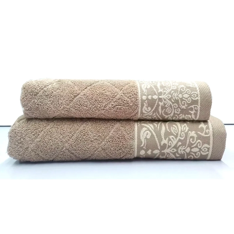 JUEGO DE TOALLAS ANDES FLORES BEIGE 2 PZS - 2
