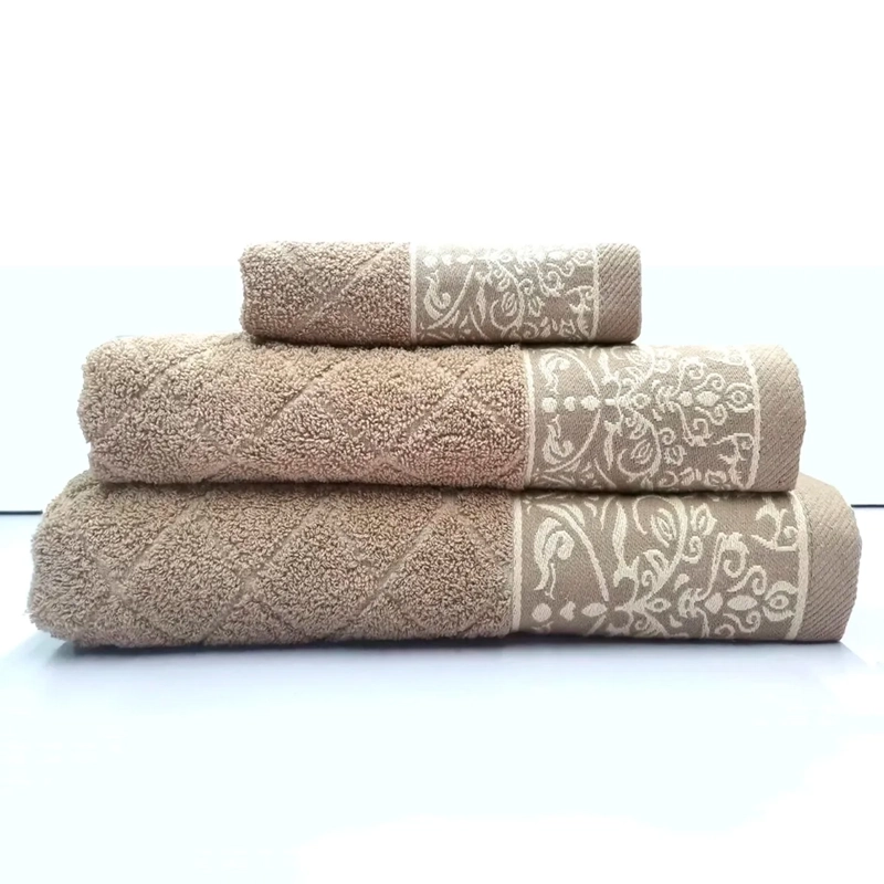 JUEGO DE TOALLAS ANDES FLORES BEIGE 3 PZS