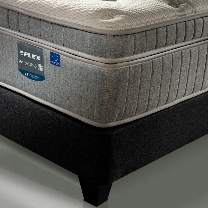 JUEGO DORMITORIO FLEX KING BOX B/D + RESPALDO DESIGN GRIS PARADISE - 3