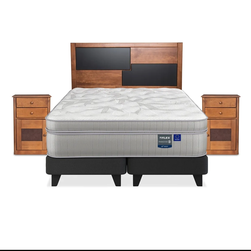 JUEGO DORMITORIO FLEX 2 PLAZAS BOX B/D + SET COLONIA PARADISE - 2