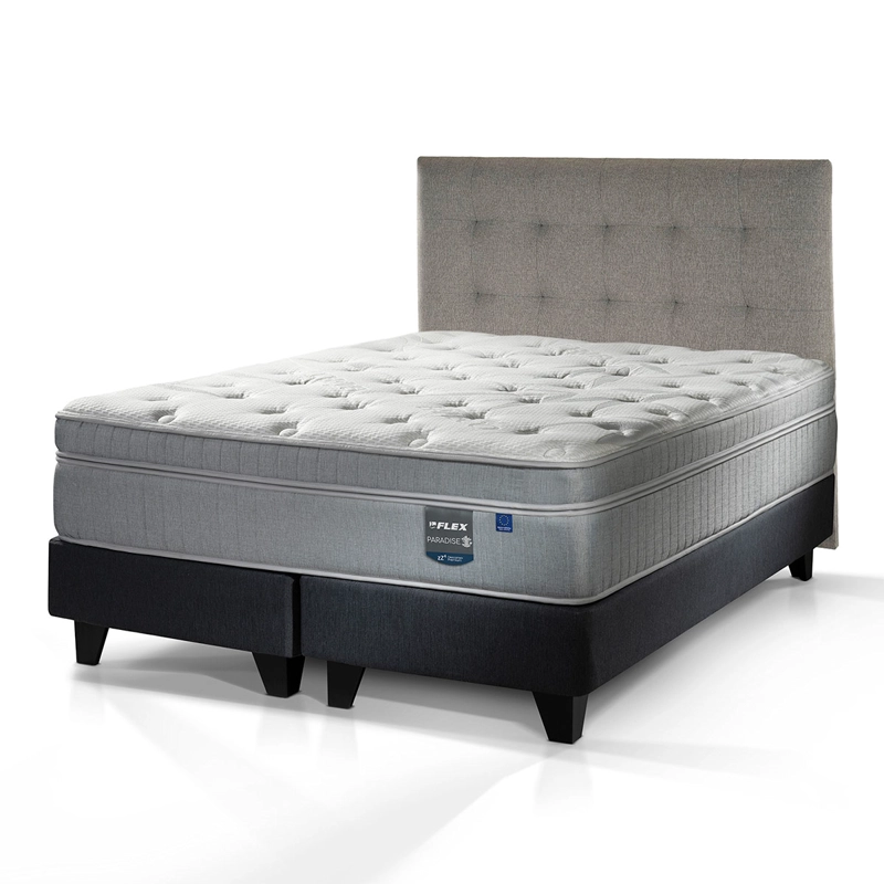 JUEGO DORMITORIO FLEX SÚPER KING BOX B/D + RESPALDO DESIGN GRIS PARADISE - 2