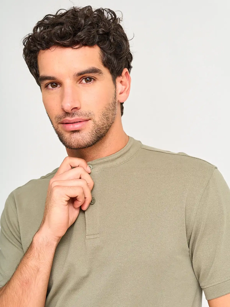 POLERA HOMBRE MARQUIS ALGODÓN CUELLO MAO MANGA CORTA PIQUÉ - 3
