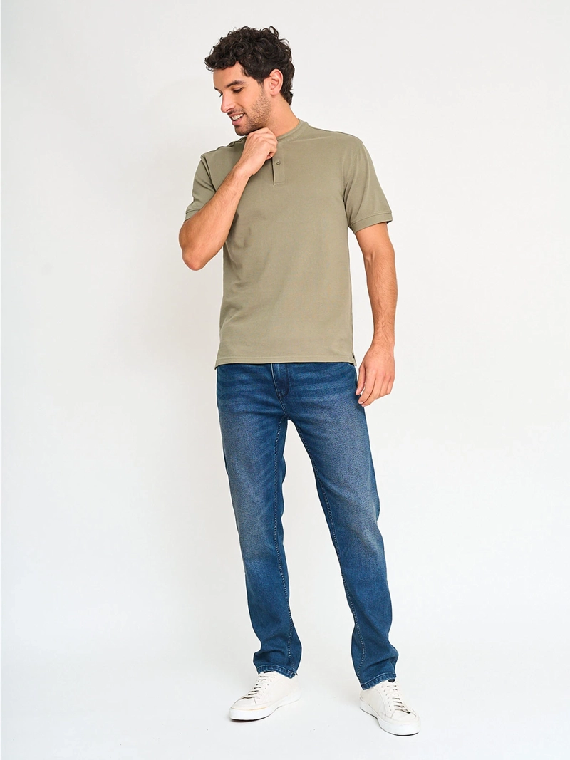 POLERA HOMBRE MARQUIS ALGODÓN CUELLO MAO MANGA CORTA PIQUÉ - 4