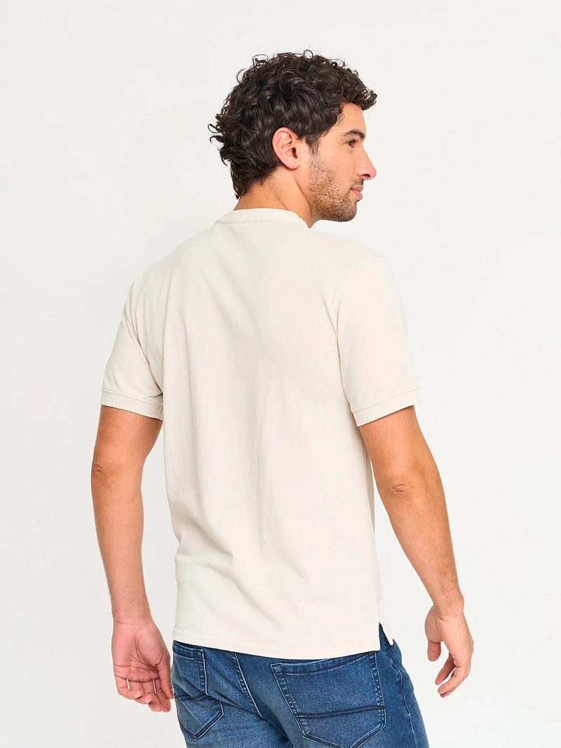 POLERA HOMBRE MARQUIS ALGODÓN CUELLO MAO MANGA CORTA PIQUÉ - 2