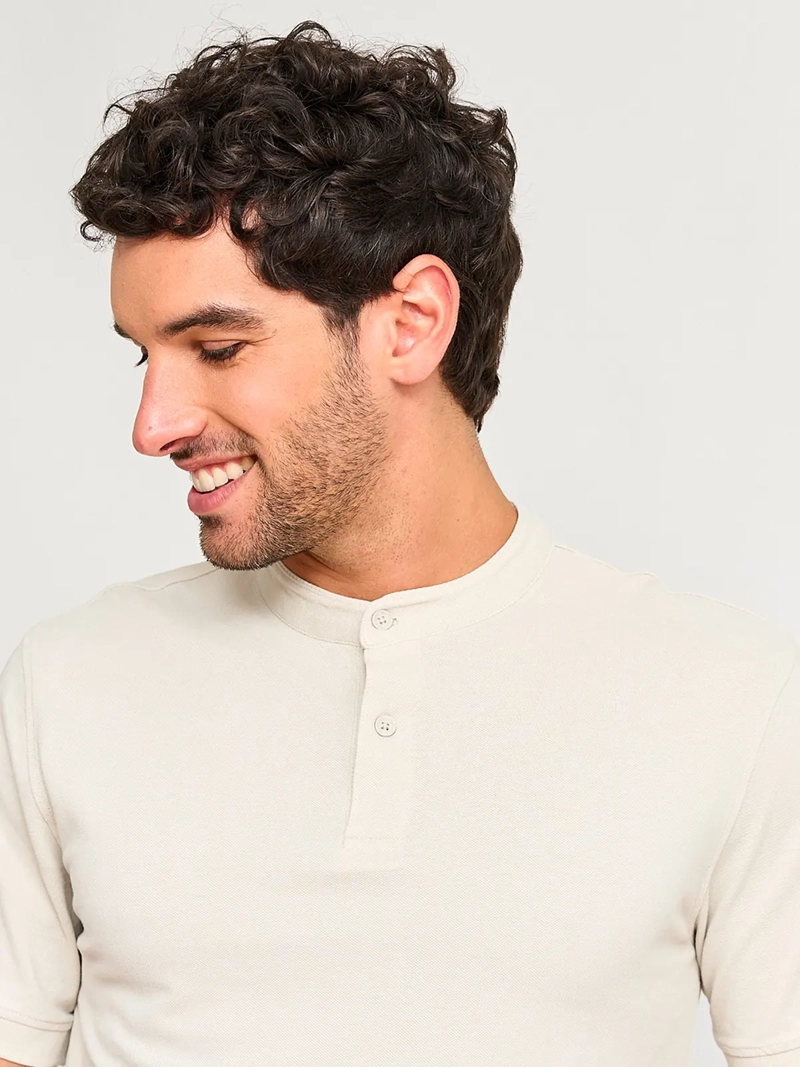 POLERA HOMBRE MARQUIS ALGODÓN CUELLO MAO MANGA CORTA PIQUÉ - 3
