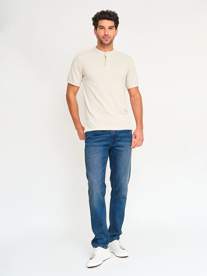 POLERA HOMBRE MARQUIS ALGODÓN CUELLO MAO MANGA CORTA PIQUÉ - 4