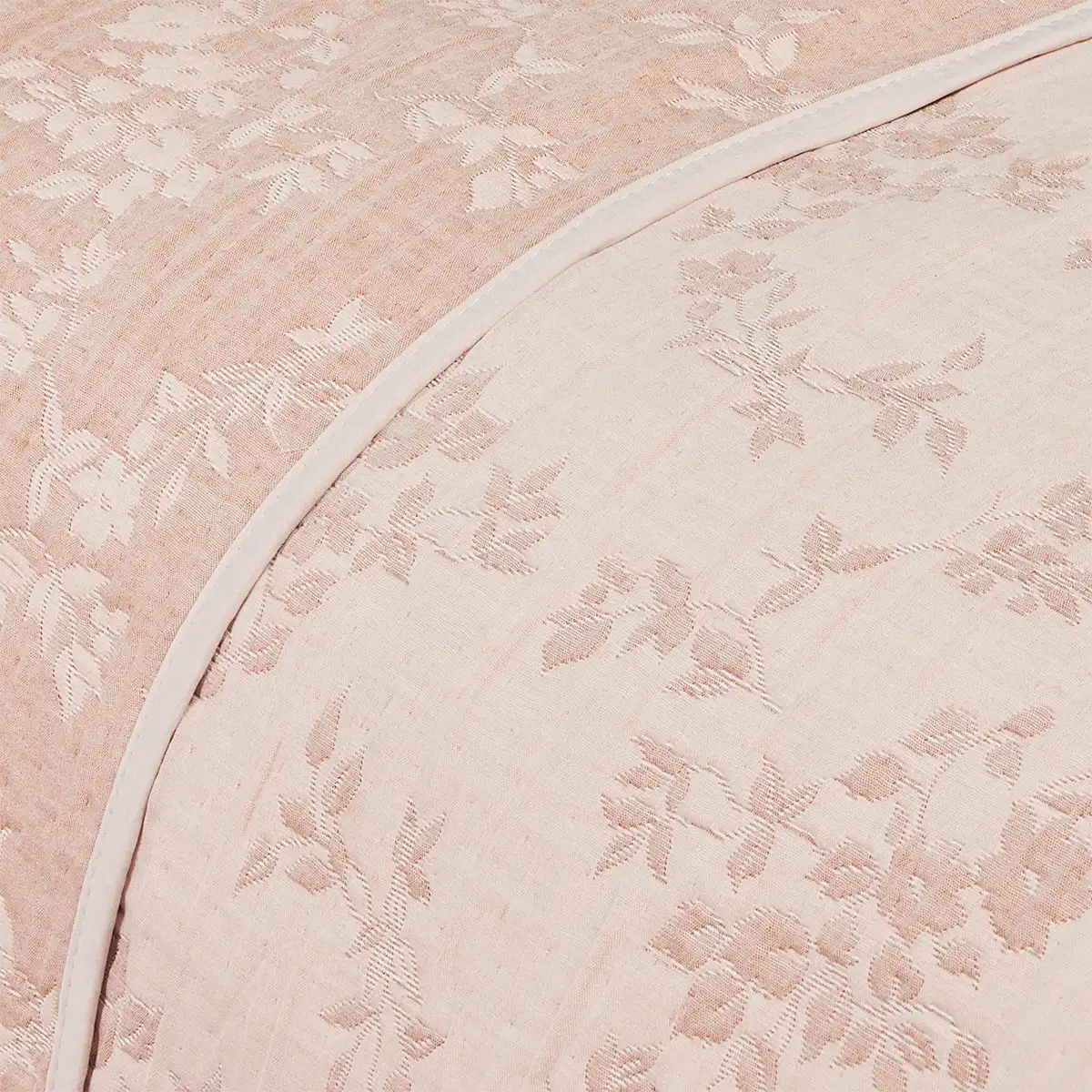 CUBRECAMA RIPLEY HOME JACQUARD 2 PLAZAS FLORES ROSA - 3