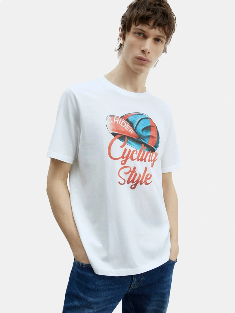 POLERA MANGA CORTA ALGODÓN HOMBRE SFERA BLANCO - 1