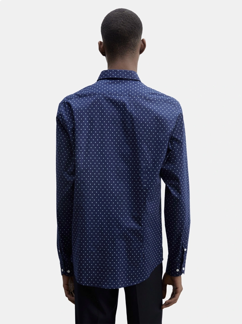 CAMISA MANGA LARGA ALGODÓN HOMBRE SFERA AZUL MARINO - 2