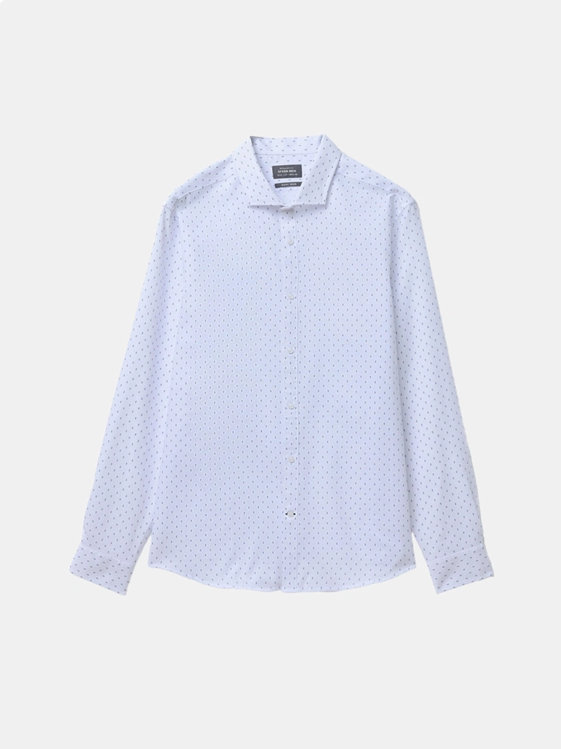 CAMISA MANGA LARGA ALGODÓN HOMBRE SFERA BLANCO - 4